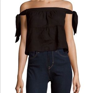 NWT BCBGMaxazria Off-The-Shoulder Top Black